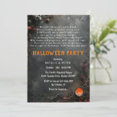 Invitation Poème d'Halloween gris foncé adulte (Debout devant)