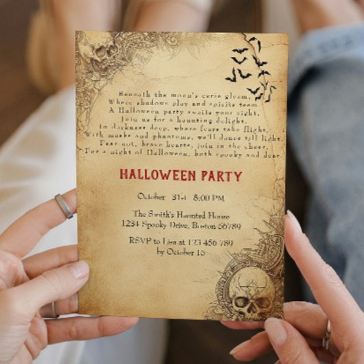 Invitation Poème d'Halloween I effrayant