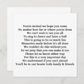 Invitation Poème d'invitation (Devant / Derrière)