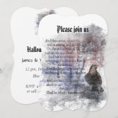Invitation Poème Edgan Allan Poe Raven pour la fête d'Hallowe (Devant / Derrière)