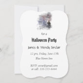 Invitation Poème Edgan Allan Poe Raven pour la fête d'Hallowe (Dos)