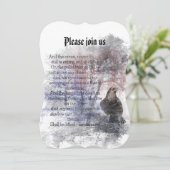 Invitation Poème Edgan Allan Poe Raven pour la fête d'Hallowe (Debout devant)