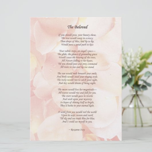 Invitation Poème Mariage "Bien-aimé"/ (Debout devant)