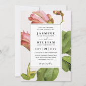Invitation Poésie botanique code QR mariage floral rustique (Devant)