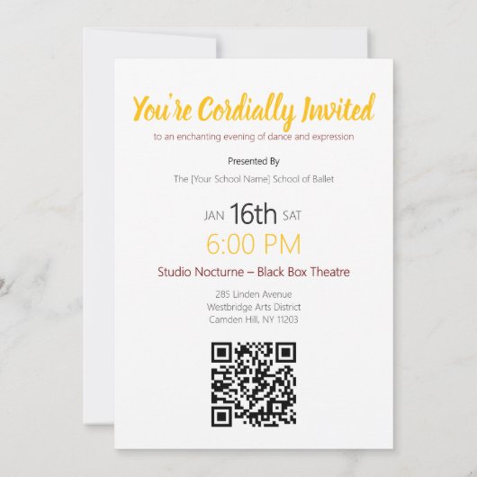 Invitation Poésie en Pointe | Ballet Considérant Performance  (Dos)