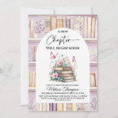 Invitation Poetcore New Chapter Pink Girl Book Baby Shower (Devant)