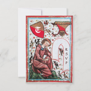 Invitation POÈTE DANS LE JARDIN DES OISEAUX MONOGRAM rsvp