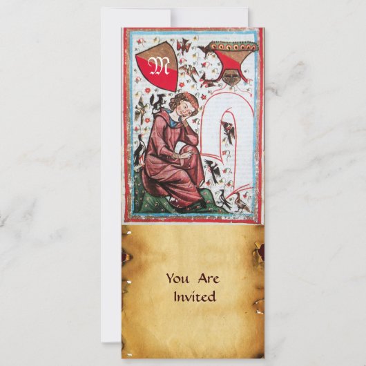 INVITATION POÈTE DANS LE JARDIN DES OISEAUX MONOGRAMME (Devant)