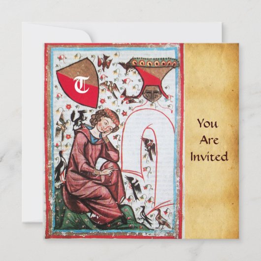 INVITATION POÈTE DANS LE JARDIN DES OISEAUX MONOGRAMME (Devant)