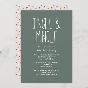Invitation Poho vert Poka Dot Noël Jingle et Mingle
