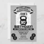 Invitation Poids Exercice Fitness Crossfit 30e anniversaire (Devant)