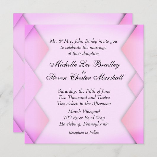 Invitation Poids rose (Devant / Derrière)