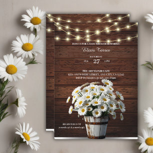 Invitation Poids rustique dans le Baby shower en fleur