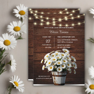 Invitation Poids rustique dans le Baby shower en fleur