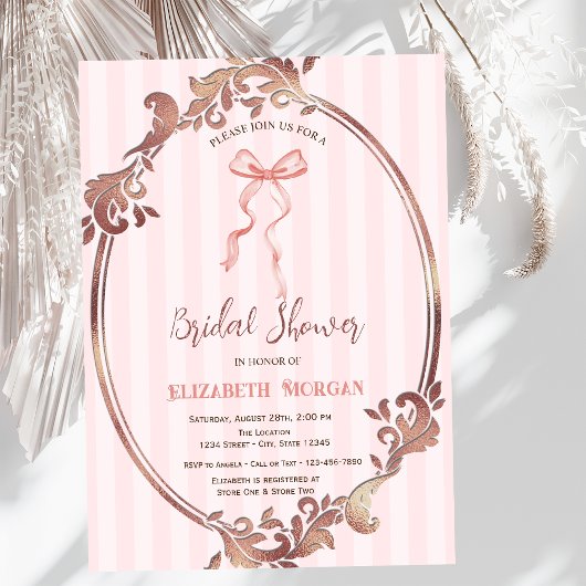 Invitation Poignée à la main, Fête des mariées Frame rose ray