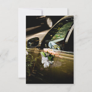 Invitation Poignée de voiture de mariage élégante en or Rose