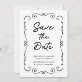 Invitation Poignée main Doodle Bordure Mariage Enregistrer la (Devant)