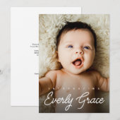 Invitation Poignée Nom Bébé Personnalisé Fille photo naissanc (Devant / Derrière)