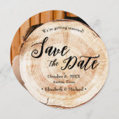 Invitation Poignée rustique Script Disque d'écorce en bois Ph (Devant / Derrière)