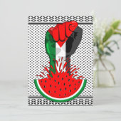 Invitation Poing de résistance palestinienne sur le symbole d (Debout devant)