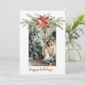 Invitation Poinsettia À feuillage persistant frontière rouge  (Debout devant)