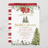 Invitation Poinsettia A Merry Little Bridal Shower (Devant / Derrière)