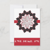 Invitation poinsettia Abstraite noire, blanche et rouge (Devant)