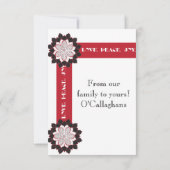 Invitation poinsettia Abstraite noire, blanche et rouge (Dos)