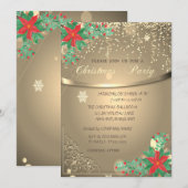 Invitation Poinsettia aquarelle,Confetti Company Noël  (Devant / Derrière)