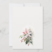 Invitation Poinsettia Berry Foliage Aquarelle Couples Douche (Dos)