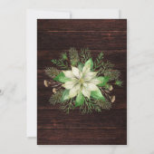 Invitation Poinsettia Blanc Rustique et Noël Robin (Dos)