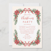 Invitation Poinsettia Bow Botanical Christmas (Devant)