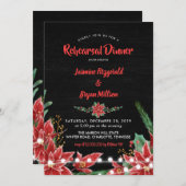 Invitation Poinsettia Chalkboard Revue de Noël (Devant / Derrière)