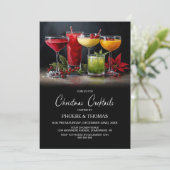 Invitation Poinsettia Christmas Cocktail Party (Debout devant)