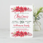Invitation Poinsettia Christmas Open House Party (Debout devant)