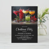 Invitation Poinsettia Cocktails Christmas Party (Debout devant)