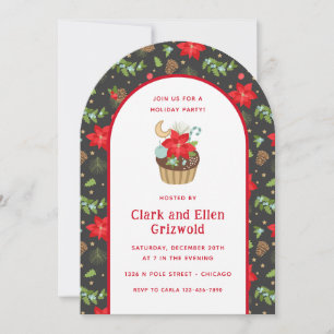 Invitation Poinsettia Cupcake de Fêtes