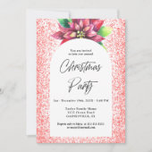 Invitation Poinsettia et Parties scintillant rouge fête de No (Devant)