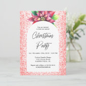 Invitation Poinsettia et Parties scintillant rouge fête de No (Debout devant)