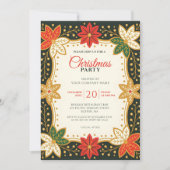 Invitation Poinsettia et Snowflake Fête de Noël d'entreprise (Devant)