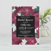 Invitation Poinsettia faux feuille or rouge blanc floral chic (Debout devant)