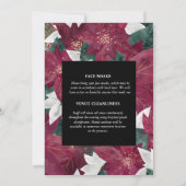 Invitation Poinsettia faux feuille or rouge blanc floral chic (Dos)