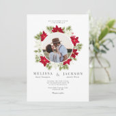 Invitation Poinsettia Fleur et Mariage de pin (Debout devant)