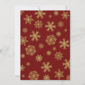 Invitation Poinsettia Gold Snowflakes Red Christmas Brunch (Dos)