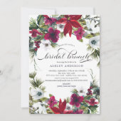 Invitation Poinsettia Holly Fête des mariées Brunch (Devant)