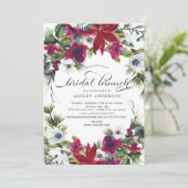 Invitation Poinsettia Holly Fête des mariées Brunch (Debout devant)