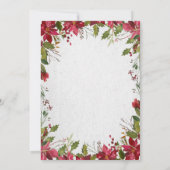 Invitation POINSETTIA + HOLLY Watercolor Échange de cookies (Dos)