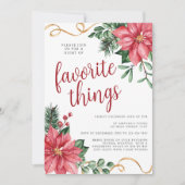 Invitation Poinsettia Noël Favorite Things Party (Devant)