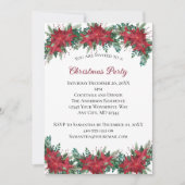 Invitation Poinsettia Red Green Fête de Noël (Devant)