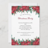 Invitation Poinsettia Red Green Fête de Noël Invit (Devant)